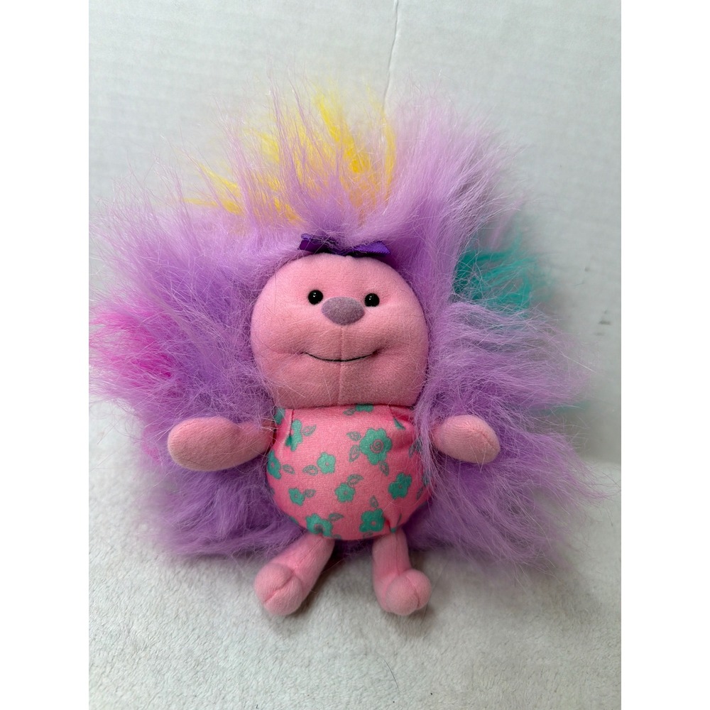 Tyco Lil Fursons Plush Kids Small Purple Pink 1995 Vintage Floral 6" Fluffy